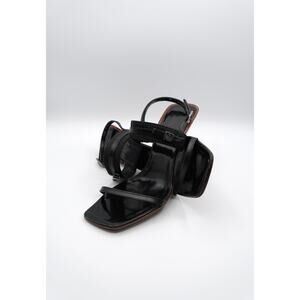 10 Gucci GG Black Canvas Leather Slingback Heels